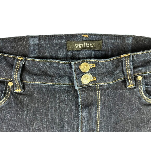 WHBM White House Black Market Skinny Flare Jeans Women's 6R Lowrise Dark Wash - Picture 7 of 13